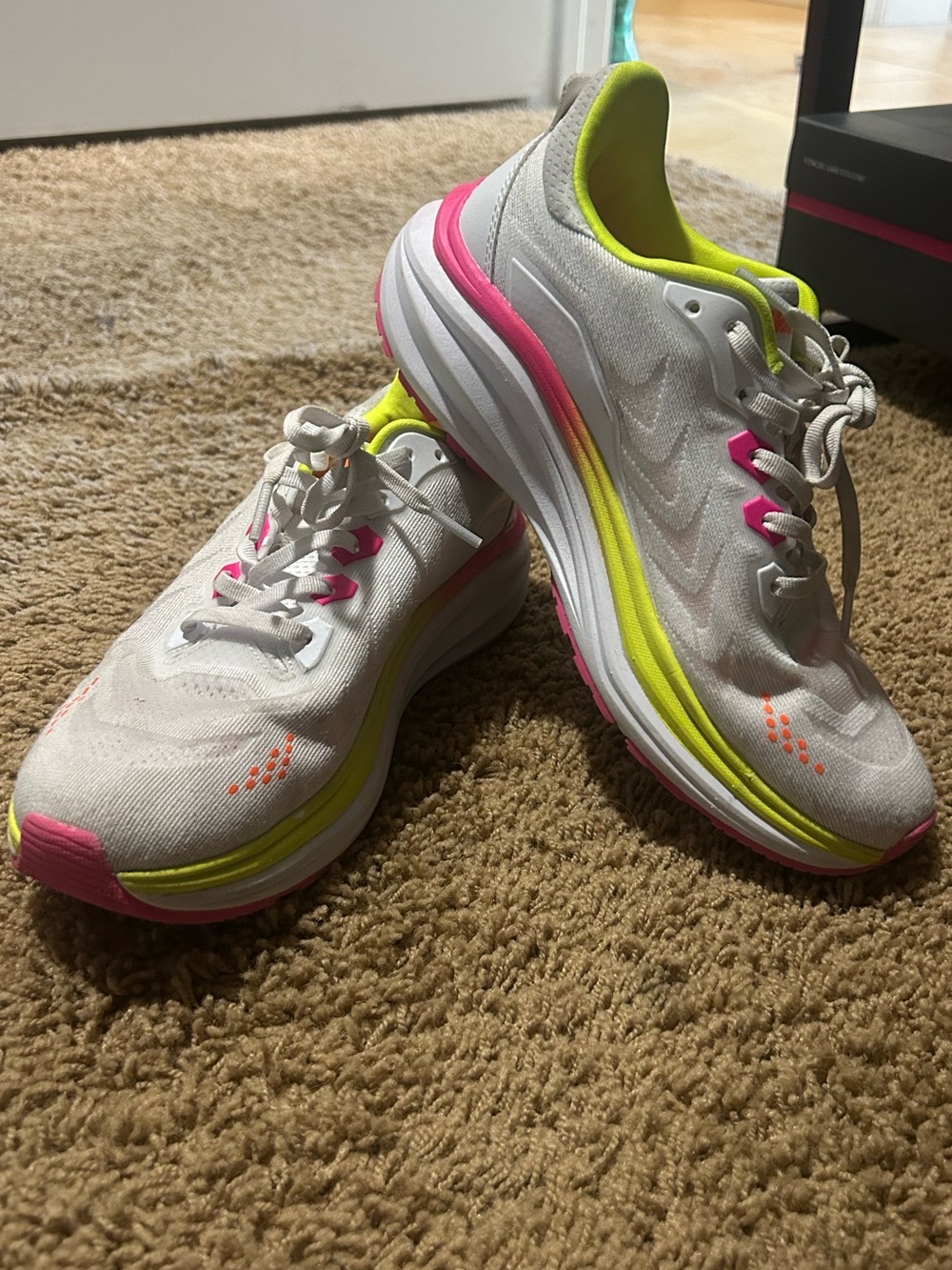 AVIA  Women's Running Shoes White Pink Yellow Neon Memory Foam